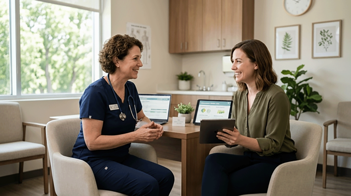 patient talking to doctor health checkups